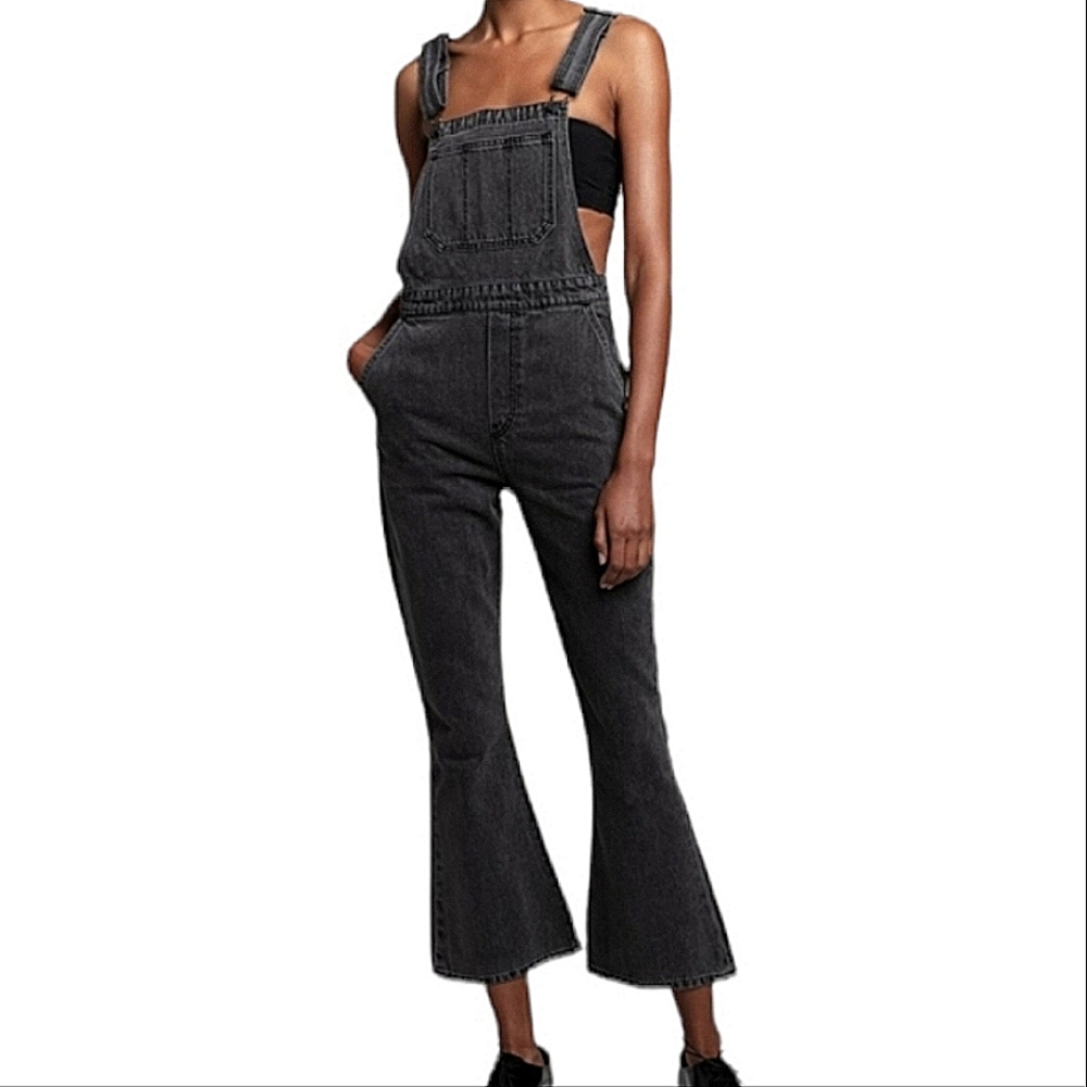 Levi's x karla Black Washed Denim Boot-Cut Overalls